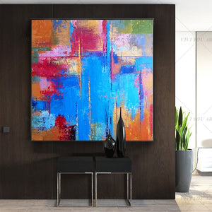  100% Hand Painted Bright Golden Gray Abstract Painting  Modern Art Picture For Living Room Modern Cuadros Canvas Art High Quality