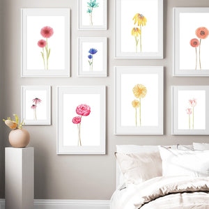 Colorful Dandelion Tulip Lotus Daisy Wall Art Canvas Painting Nordic Posters And Prints Wall Pictures For Living Room Home Decor - SallyHomey Life's Beautiful