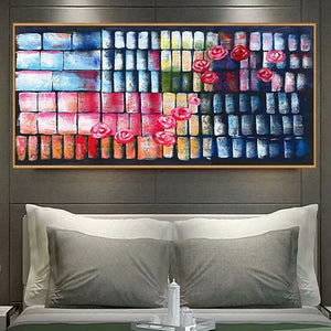 100% Hand Painted Abstract Colorful Art Oil Painting On Canvas Wall Art Frameless Picture Decoration For Living Room Home Decor