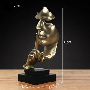 Silence Is A Gold Figure Abstract Crafts Ornaments Living Room Tv Cabinet Wine Cabinet Home Resin Crafts Home Decoration