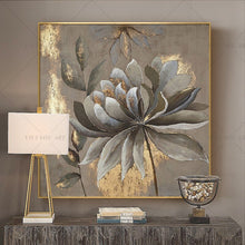 Load image into Gallery viewer,   100% Hand Painted Silver Flower Gentle Abstract Painting  Modern Art Picture For Living Room Modern Cuadros Canvas Art High Quality