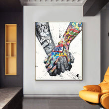 Load image into Gallery viewer, Street Graffiti Tattoos Hand Painting Prints on Canvas Wall Art Poster Home Decorative Picture for Living Room Decor No Frame - SallyHomey Life&#39;s Beautiful