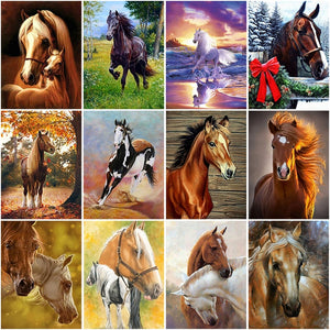 DIY 5D Diamond Painting Horse Full Round Diamond Embroidery Animal Mosaic Picture Cross Stitch Rhinestone Handmade Home Decor - SallyHomey Life's Beautiful