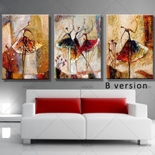 Load image into Gallery viewer, Ballet Dancing Girls Modern 3 Panels 100% Hand Painted Oil Paintings on Canvas Wall Art Work for Living Room Home Decorations - SallyHomey Life&#39;s Beautiful
