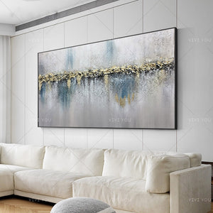 100% Hand Painted Art Colorful Gray White Blue Light Oil Painting  Canvas For Room Decor Modern  100% Handmade Abstract Picture  Painting