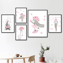 Load image into Gallery viewer, Pink Girl Crown Balloon Star Flower Nursery Wall Art Canvas Painting Nordic Posters And Prints Wall Pictures Kids Room Decor - SallyHomey Life&#39;s Beautiful