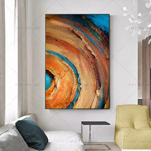 Load image into Gallery viewer,   100% Hand Painted Modern Orange Ring Circle  on Canvas 