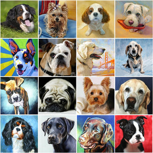 DIY 5D Diamond Painting Dog Animal Mosaic Full Round Drill Diamond Embroidery Sale Rhinestone Picture Cross Stitch Wall Decor - SallyHomey Life's Beautiful