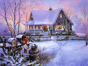 DIY 5D Diamond Painting Snow Scenery Diamond Embroidery Winter Landscape Christmas Cross Stitch Full Round Dirll Art Home Decor
