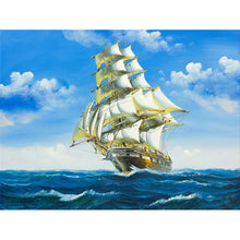 Load image into Gallery viewer, DIY 5D Diamond Painting Ship on Sea Diamond Embroidery Landscape Cross Stitch Kits Full Round Drill Rhinestone Mosaic Decor - SallyHomey Life&#39;s Beautiful