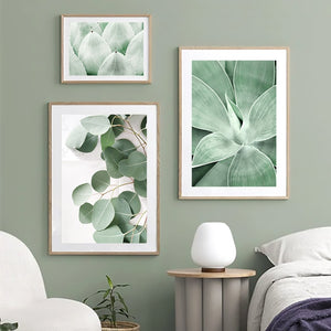Green Plant Abstract Lines Vintage Poster Nordic Posters And Prints Wall Art Canvas Painting Wall Pictures For Living Room Decor - SallyHomey Life's Beautiful