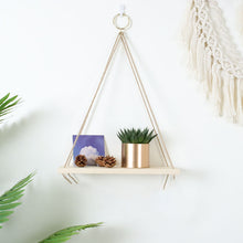 Load image into Gallery viewer, Twine Wooden Wall Shelf Flower Pot Racks Storage Rack Room Storage Organizer Hanging Swing Shelf Home Wall Decor Crafts - SallyHomey Life's Beautiful