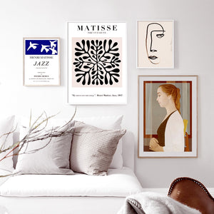 Vintage Abstract Matisse Line Figure Leaf Wall Art Canvas Painting Nordic Posters And Prints Wall Pictures For Living Room Decor - SallyHomey Life's Beautiful
