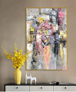Handmade oil painting original abstract living room pictures on the wall vertical canvas art paintings large home decor artwork - SallyHomey Life's Beautiful