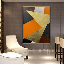 Load image into Gallery viewer, 🔥 🔥 100% Hand Painted Golden Line Sandy City Abstract Painting  Modern Art Picture Living Room Modern Cuadros Canvas Art High Quality