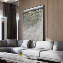 Load image into Gallery viewer, 100% Hand Painted Gray Beach Sand Gold Abstract Painting  Modern Art Picture For Living Room Modern Cuadros Canvas Art High Quality