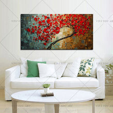 Load image into Gallery viewer, 🔥 🔥 100% Hand Painted   Blue Golden lucky tree modern canvas painting in living room dining room bedroom interior wall art hand painted oil painting