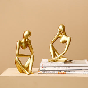 Living Room Decor Abstract Thinker Sculpture Miniature Model For Home Decoration Figurines Handcrafts Decoration Ornaments Gifts