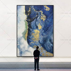   100% Hand Painted Water Sky Sea View Abstract Painting  Modern Art Picture For Living Room Modern Cuadros Canvas Art High Quality