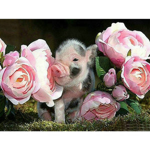 DIY 5D Diamond Painting Pig Animal Cross Stitch Diamond Embroidery Full Round Drill Mosaic Rhinestone Kid Gift Farm Pigs Decor