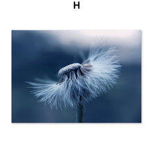 Load image into Gallery viewer, Blue Dandelion Peony Palm LeavesDew Wall Art Canvas Painting Nordic Posters And Prints Plant Wall Pictures For Living Room Decor - SallyHomey Life&#39;s Beautiful