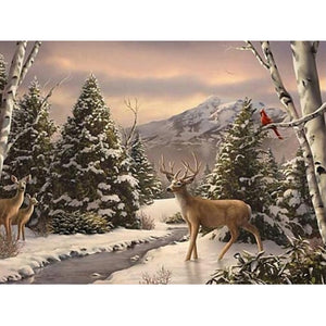 DIY 5D Diamond Painting Deer Diamond Embroidery Animals Cross Stitch Kits Full Round Drill Rhinestones Wall Art Home Decor Gift