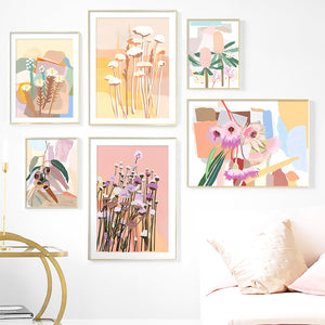 Abstract Leaves Collage Flower Nursery Wall Art Canvas Painting Nordic Posters And Prints Wall Pictures For Living Room Decor - SallyHomey Life's Beautiful