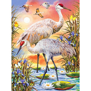 DIY 5D Diamond Painting Crane Animal Cross Stitch Diamond Embroidery Sale Full Round Drill Rhinestones Wall Art Picture Decor