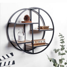 Load image into Gallery viewer, Wall Mounted Iron Shelf Round Floating Shelf Wall Storage Holder and Rack Shelf for Pantry Living Room Bedroom Kitchen Entryway