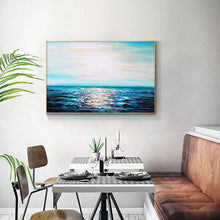 Load image into Gallery viewer, Abstract Blue Sea Landscape Oil Painting on Canvas Poster Print Wall Art Abstract for Living Room Decor No Frame - SallyHomey Life&#39;s Beautiful