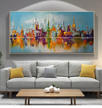 Load image into Gallery viewer, Large wall painting living room handmade modern landscape canvas paintings lienzos cuadros decorativos city abstract art acrylic - SallyHomey Life&#39;s Beautiful