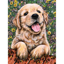 Load image into Gallery viewer, DIY 5D Diamond Painting Golden Retriever Dog Full Round Drill Cross Stitch Diamond Embroidery Animal Mosaic Rhinestones Decor