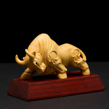 Load image into Gallery viewer, Bull Wealth Animal Sculpture Crafts Lucky Bulls statue Gothic Boxwood Miniature Creative