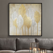 Load image into Gallery viewer, 100% Hand Painted Abstract Golden Flower Oil Painting On Canvas Wall Art Frameless Picture Decoration For Living Room Home Decor