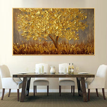 Load image into Gallery viewer, 100% Hand Painted Abstract Golden tree Oil Painting On Canvas Wall Art Frameless Picture Decoration For Live Room Home Deco Gift
