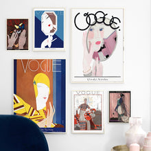 Load image into Gallery viewer, Abstract Vintage Vogue Girl Peacock Mirror Fashion Nordic Posters And Prints Canvas Painting Wall Pictures For Living Room Decor - SallyHomey Life&#39;s Beautiful