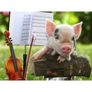 DIY 5D Diamond Painting Pig Animal Cross Stitch Diamond Embroidery Full Round Drill Mosaic Rhinestone Kid Gift Farm Pigs Decor