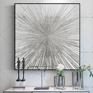 🔥 🔥 100% Hand Painted Fashion Wall Art Home Decoration Abstract Golden Silver Handpainted Canvas Painting Cuadros Decoracion Salon