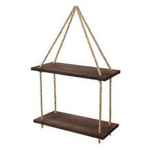 Load image into Gallery viewer, Twine Wooden Wall Shelf Flower Pot Racks Storage Rack Room Storage Organizer Hanging Swing Shelf Home Wall Decor Crafts - SallyHomey Life's Beautiful