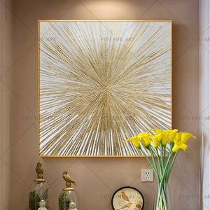   100% Hand Painted Fashion Wall Art Home Decoration Abstract Golden Silver Handpainted Canvas Painting Cuadros Decoracion Salon