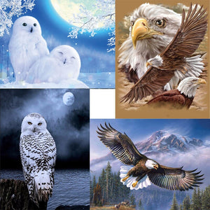 DIY Eagle 5D Diamond Painting Owl Diamond Embroidery Animal Cross Stitch Kits Full Round Drill Mosaic Art Wall Home Decor - SallyHomey Life's Beautiful