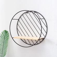 Load image into Gallery viewer, Nordic Style Iron rhombic round heart shaped Grid Wall Shelf Hanging decorative rack storage holder Figure Living Room decor 1PC