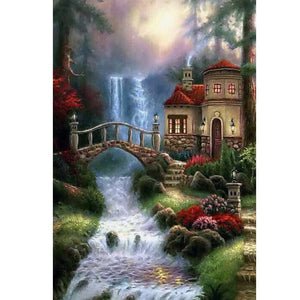 DIY 5D Diamond Painting House Full Round Drill Diamond Embroidery Landscape Cross Stitch Mosaic Rhinestone Art Home Decor Gift - SallyHomey Life's Beautiful