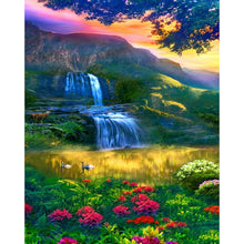 Load image into Gallery viewer, 5D Diamond Painting Cross Stitch Diy Waterfall Scenery Full Round Drill Landscape Diamond Embroidery Mosaic Wall Art Decor - SallyHomey Life&#39;s Beautiful