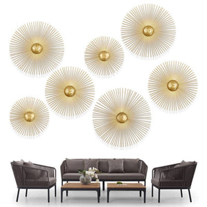 New Unique Circular Metal Led Wall Lamps Foyer Dining Room Bedside Wall Lights Sconce Retro Home Deco Light Fixtures Art Design - SallyHomey Life's Beautiful