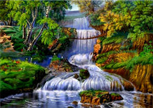 Load image into Gallery viewer, DIY 5D Diamond Painting Landscape Waterfalls Cross Stitch Landscape Diamond Embroidery Full Round Drill Art Wall Home Decor - SallyHomey Life&#39;s Beautiful