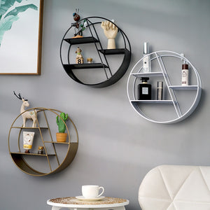 Creative Wall Shelf Wall Mounted Decoration Shelf Organizer Nordic Wrought Iron Storage Rack Home Decor for Living Room Bedroom
