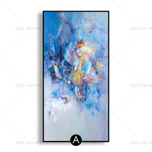 Load image into Gallery viewer, 100% Hand Painted Colorful Abstract Crane Orange Gray Blue Sheet Oil Painting  Canvas For Room Decor Modern  100% Handmade Picture  Painting