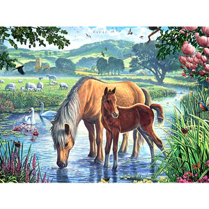 DIY 5D Diamond Painting Horse Animal Full Round Drill Cross Stitch Diamond Embroidery Mosaic Picture Rhinestones Home Decor - SallyHomey Life's Beautiful
