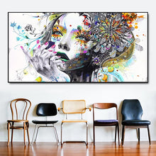 Load image into Gallery viewer, 100% Hand Painted Abstract Girl Flower Art Oil Painting On Canvas Wall Art Frameless Picture Decoration For Live Room Home Decor